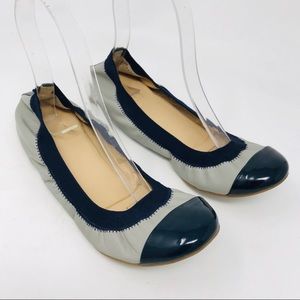 J. Crew Italy Mila cap toe leather ballet flats.